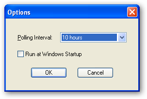 Screenshot of Options dialog window